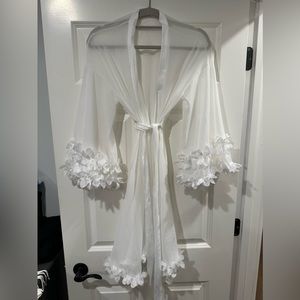 White bridal robe